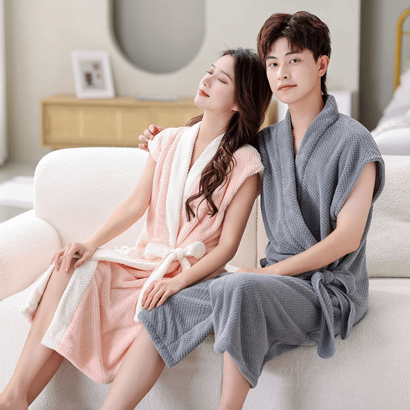 情侣浴巾男女家用柔软吸水不掉毛大人可穿式洗澡裹巾新款浴袍C098