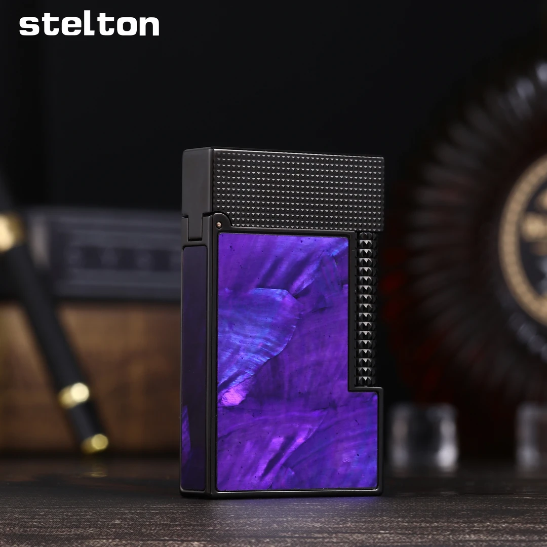 【STELTON】黑头紫贝四面打火机气高档经典个性创意JY
