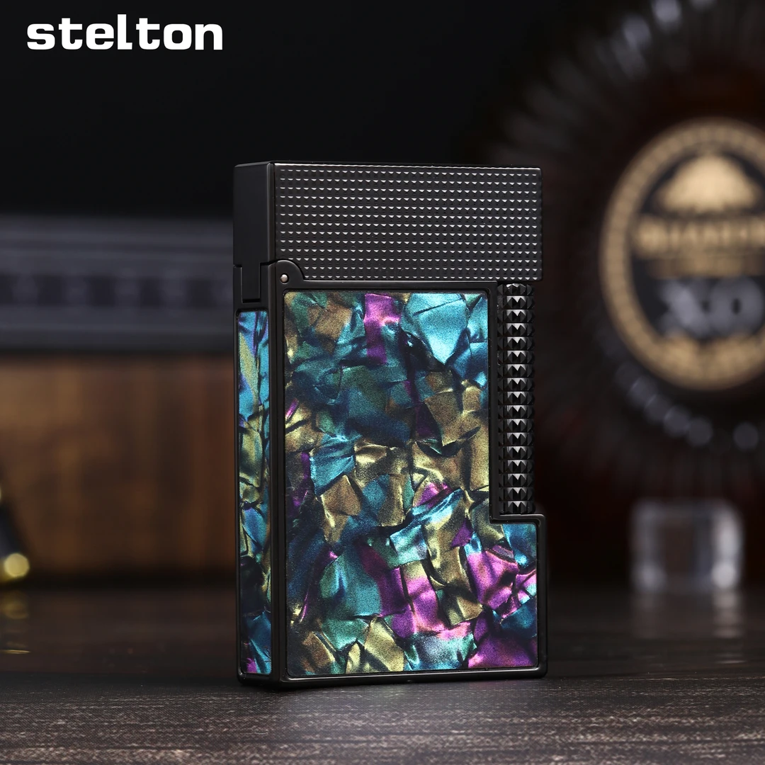 【STELTON】幻彩蓝贝黑头四面贝打火机气高档经典个性创意JY