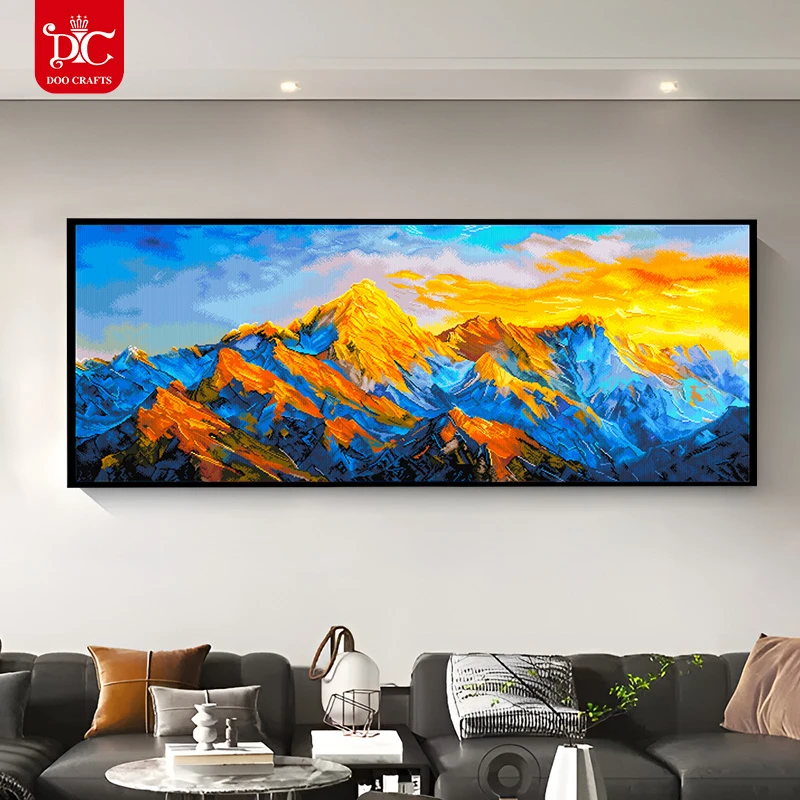 DC/蒂彩【日照金山】高档大气客厅钻石画手工diy十字绣自然奇观格调