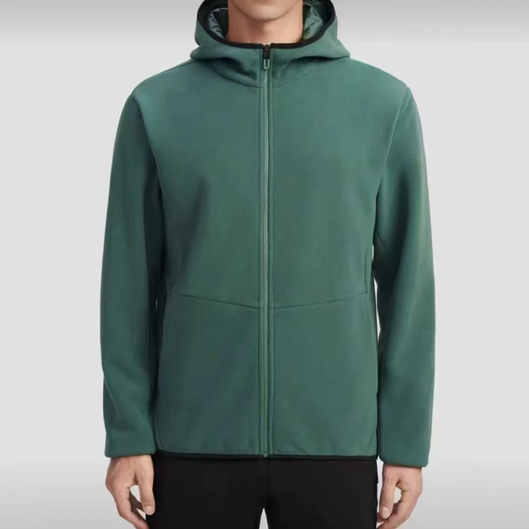 情侣款摇粒绒连帽拉链开衫卫衣秋冬休闲保暖外套 0-9815