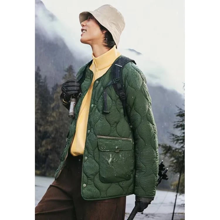 男士绗缝无领保暖棉衣短款时尚秋冬休闲宽松棉服 CL188