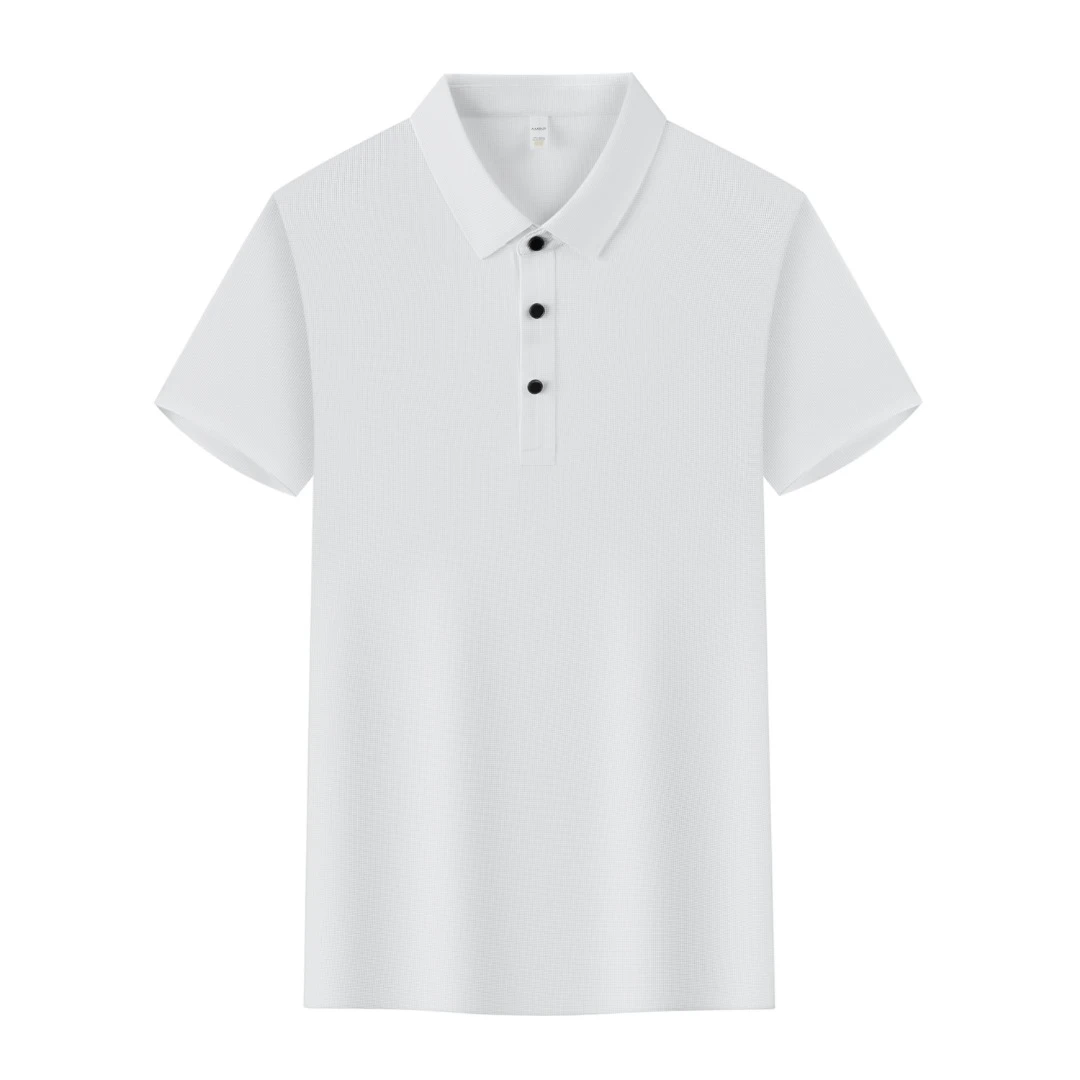 华夫格7A抗菌冰丝无痕气质polo衫夏季透气商务纯色舒适百搭简约