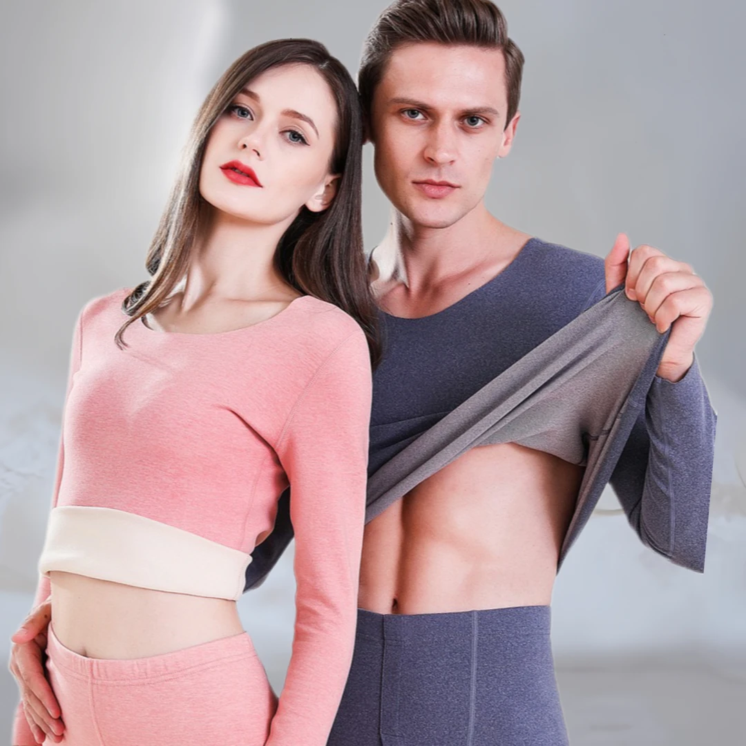 蚕丝蛋白男女加厚保暖内衣套装亲肤质感冬季柔软双面内穿