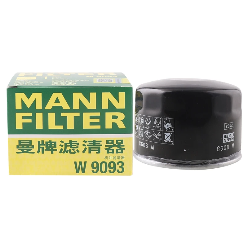 曼牌滤清器W9093 机油滤芯格  适配过滤长安CX70凌轩CS55原厂品质
