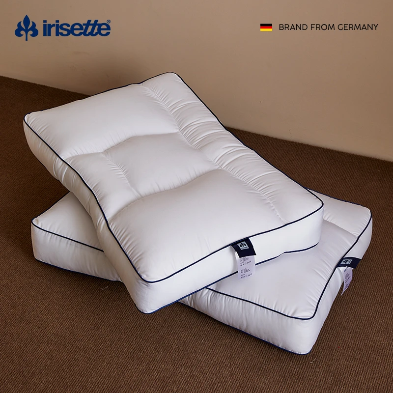 irisette德国分区95鹅绒枕护颈椎助睡眠枕羽绒枕头可水洗护颈枕芯