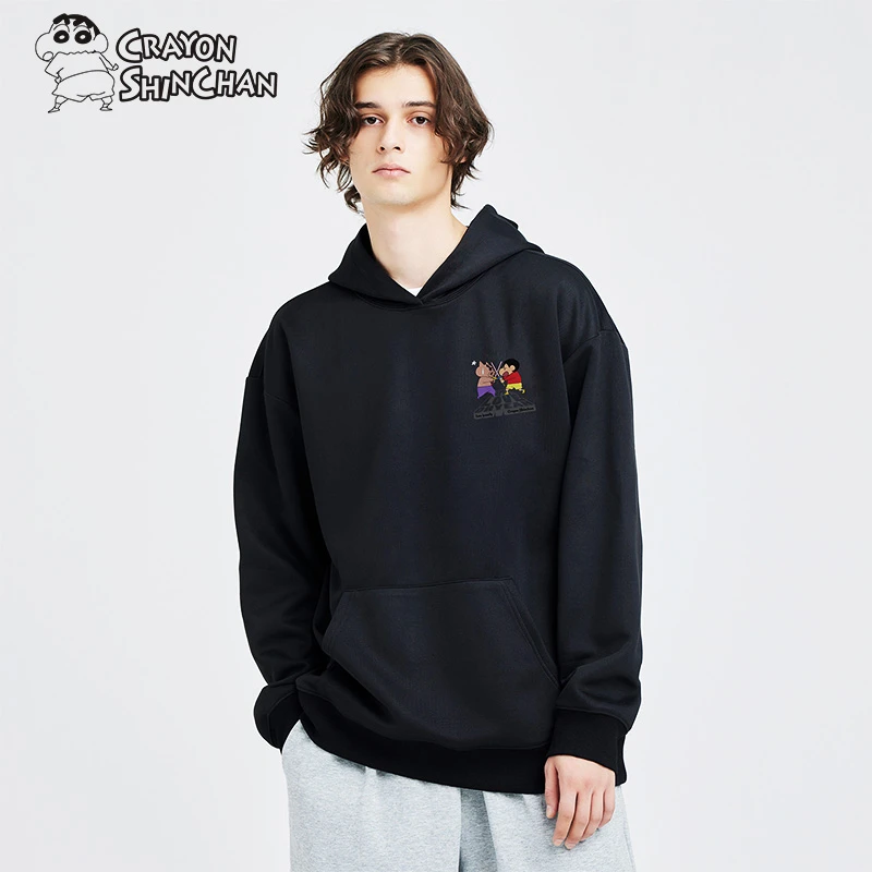 蜡笔小新美式复古卫衣秋季新款慵懒风外套潮牌连帽百搭款男女同款