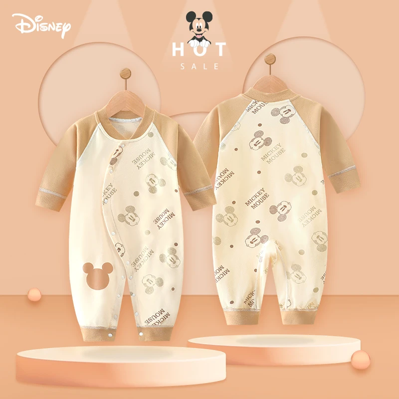 Disney/迪士尼婴儿连体衣纯棉新生婴幼儿衣服春秋款哈衣爬服睡衣