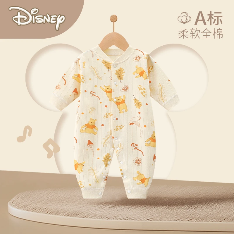 Disney/迪士尼婴儿连体衣纯棉新生春秋装衣服宝宝四季款哈衣爬服