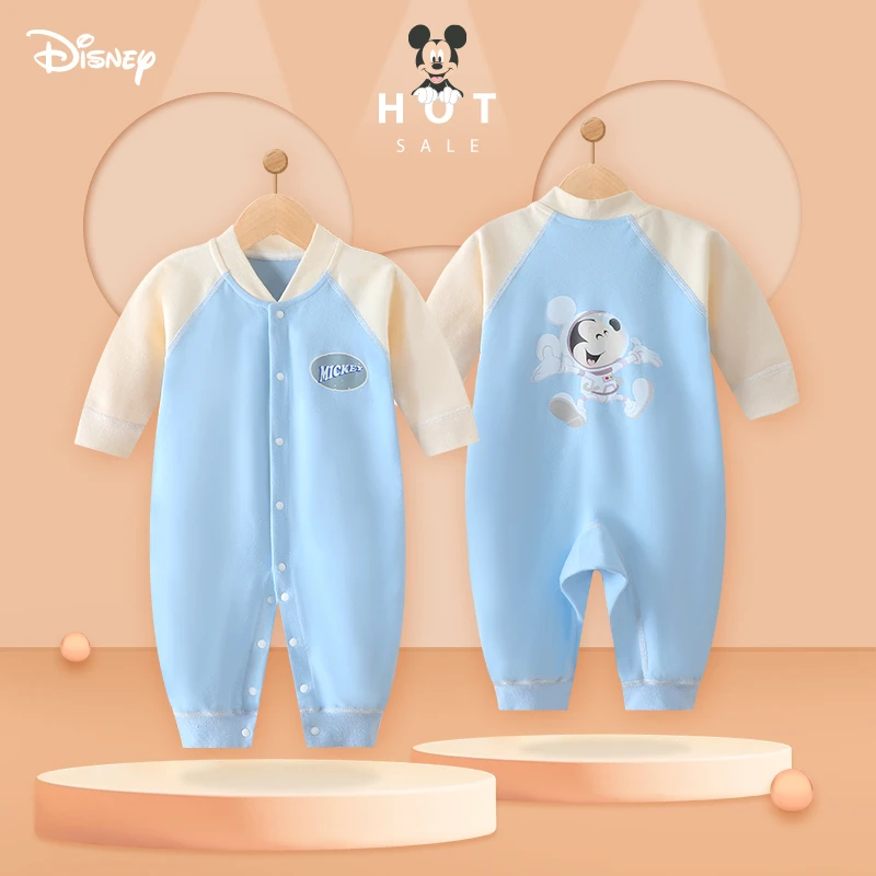 Disney/迪士尼婴儿连体衣春秋装纯棉新生衣服宝宝秋冬季哈衣爬服