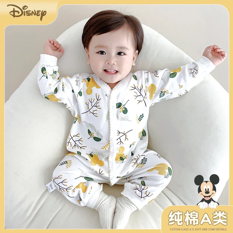 Disney/迪士尼婴儿连体衣纯棉新生春秋装衣服宝宝四季款哈衣爬服