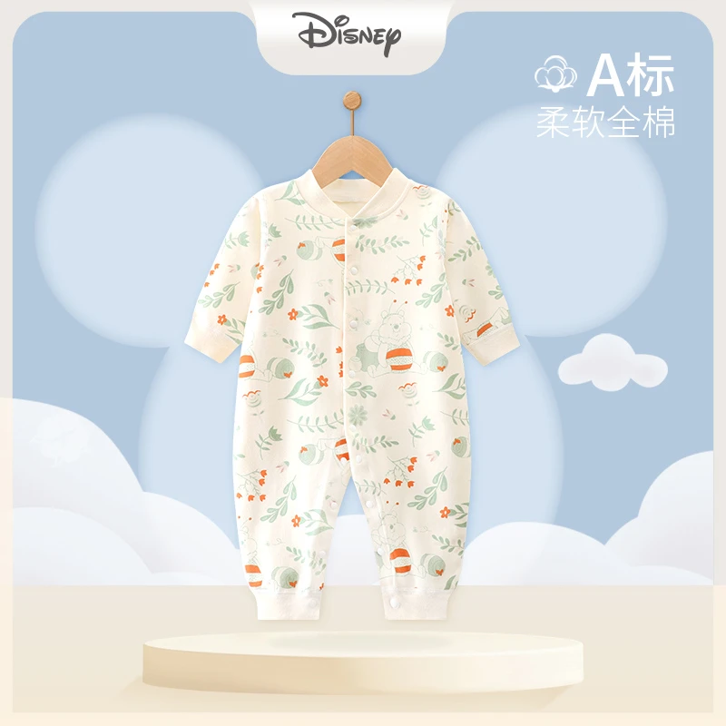 Disney/迪士尼婴儿连体衣纯棉新生春秋装衣服宝宝四季款哈衣爬服