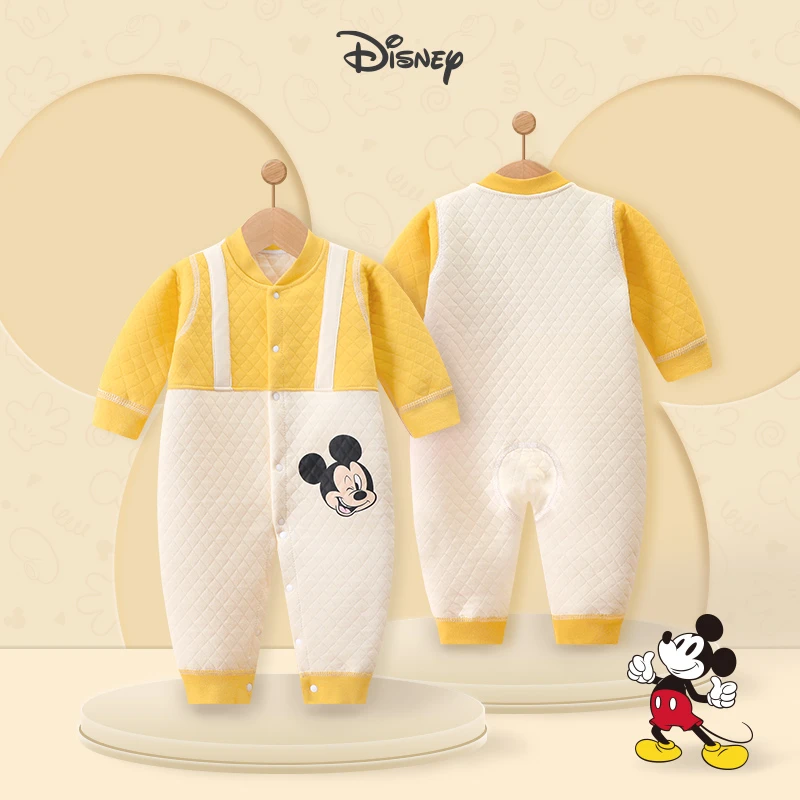 Disney/迪士尼婴儿连体衣纯棉长袖衣服春秋装新生儿睡衣超洋气