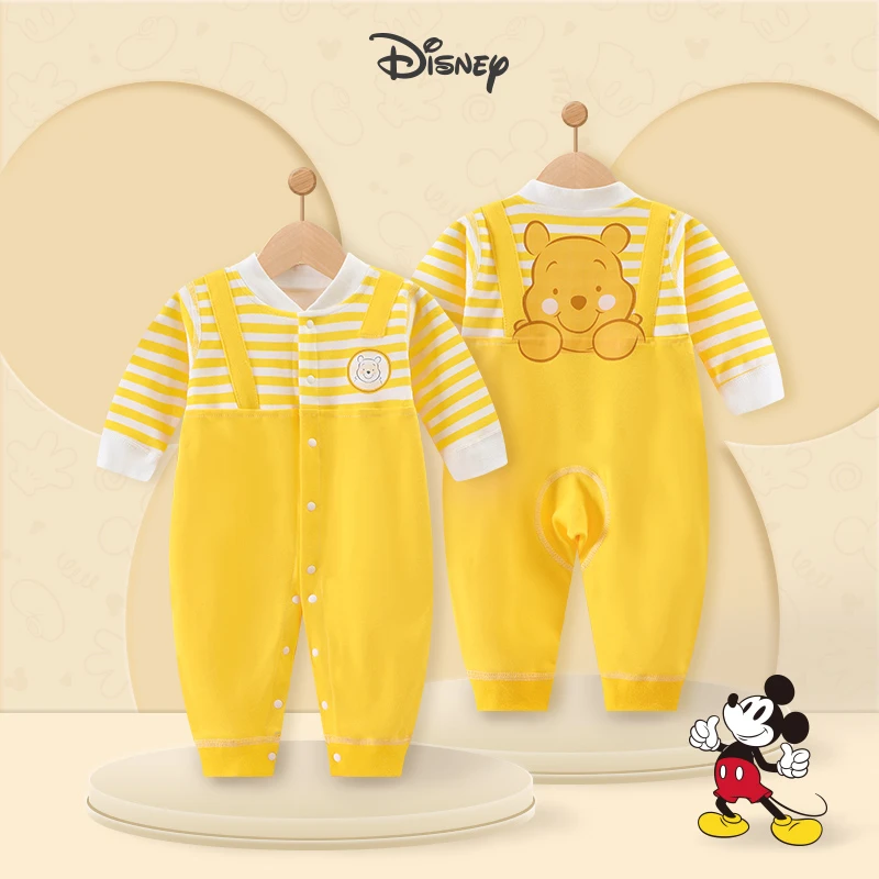 Disney/迪士尼婴儿连体衣纯棉新生春秋装衣服宝宝四季款哈衣爬服