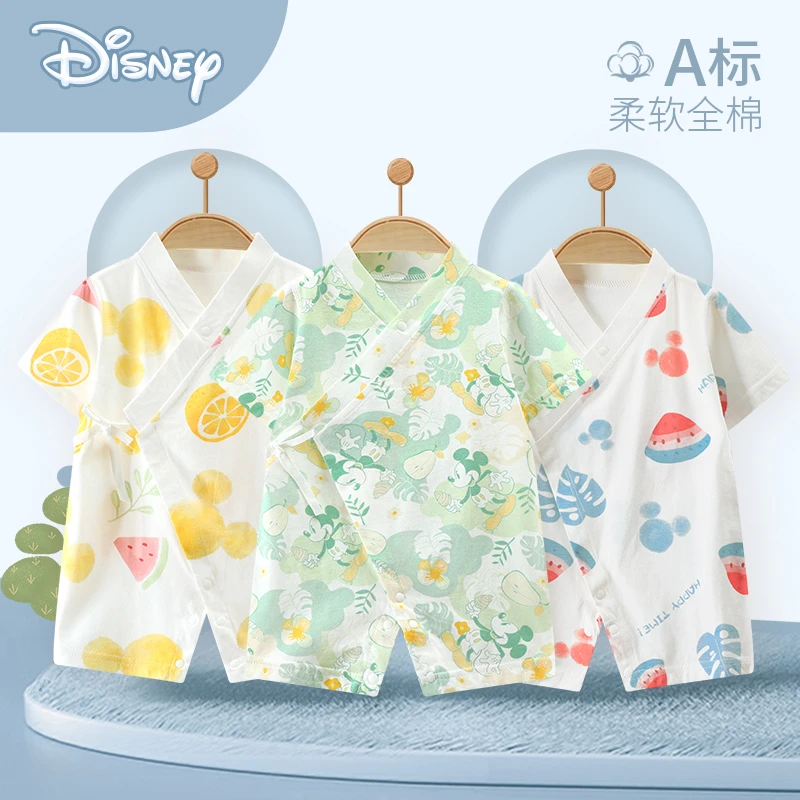 Disney/迪士尼婴儿连体衣纯棉新生夏装衣服宝宝夏季款哈衣爬服