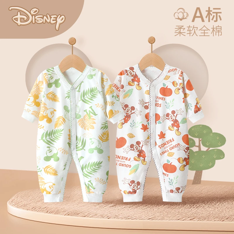 Disney/迪士尼婴儿连体衣纯棉新生春秋装衣服宝宝四季款哈衣爬服