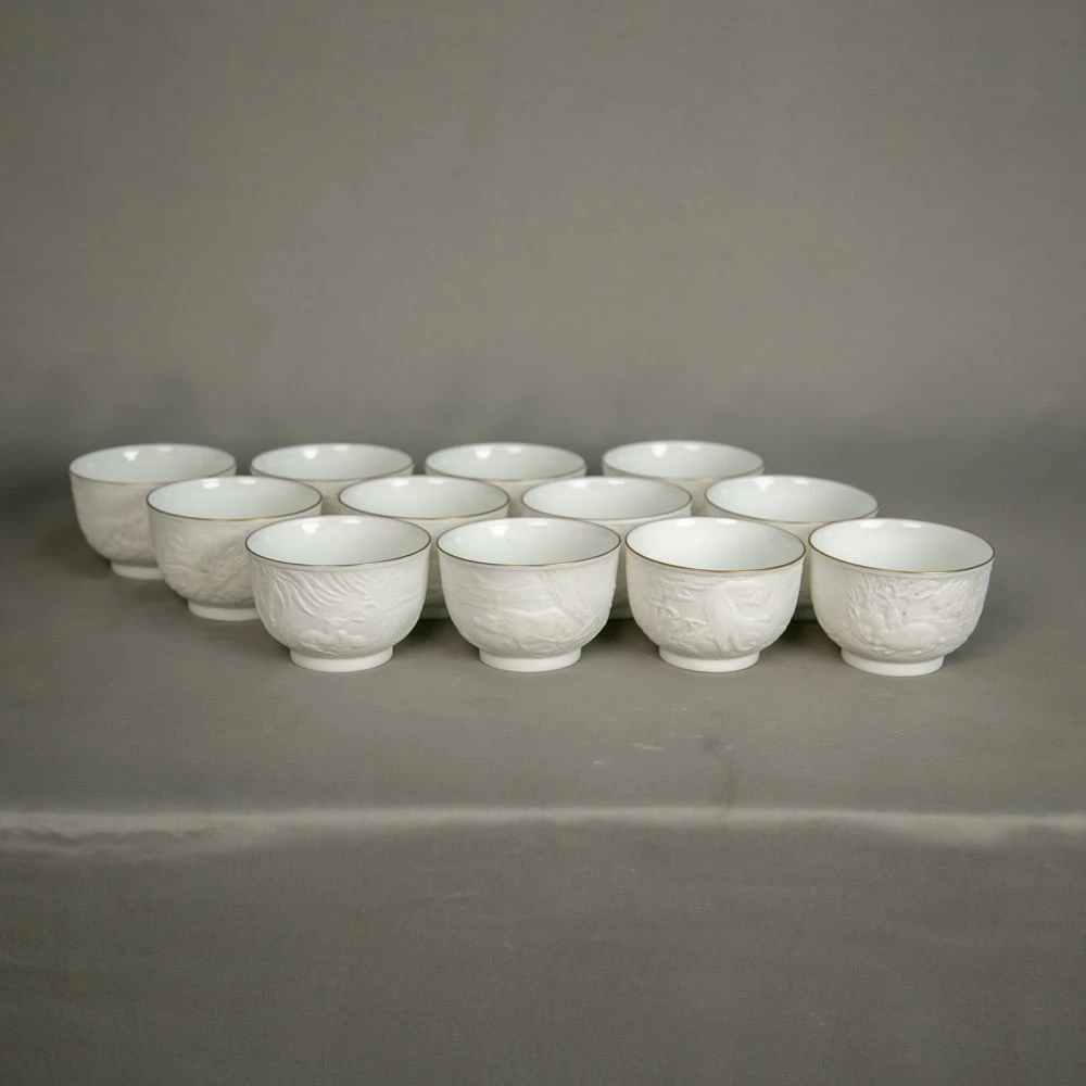 民国十二生肖浮雕杯一套Y1-046