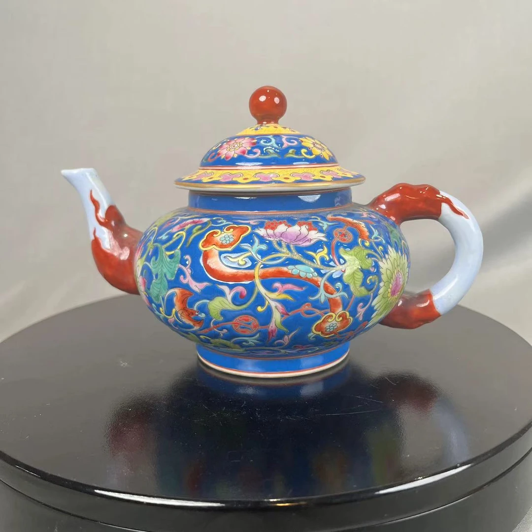 清雍正珐琅彩描金缠枝莲花纹壶A3-619