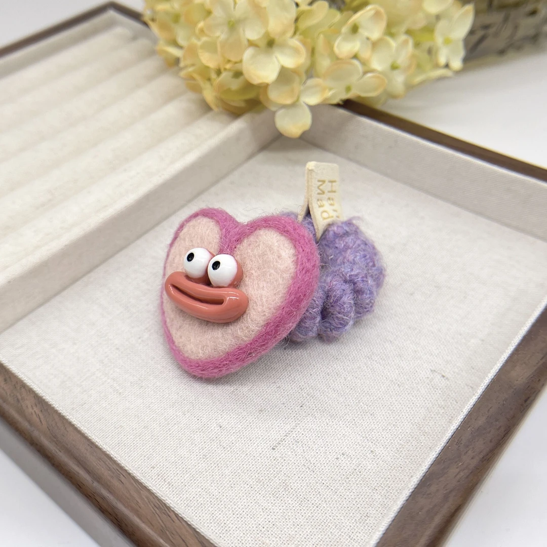 BAOSHATI/宝莎缇F-876韩版羊毛毡香肠嘴爱心电话线发圈