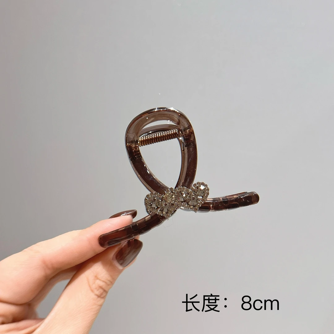 BAOSHATI/宝莎缇F-275韩版双爱心满钻心心相印中号抓夹