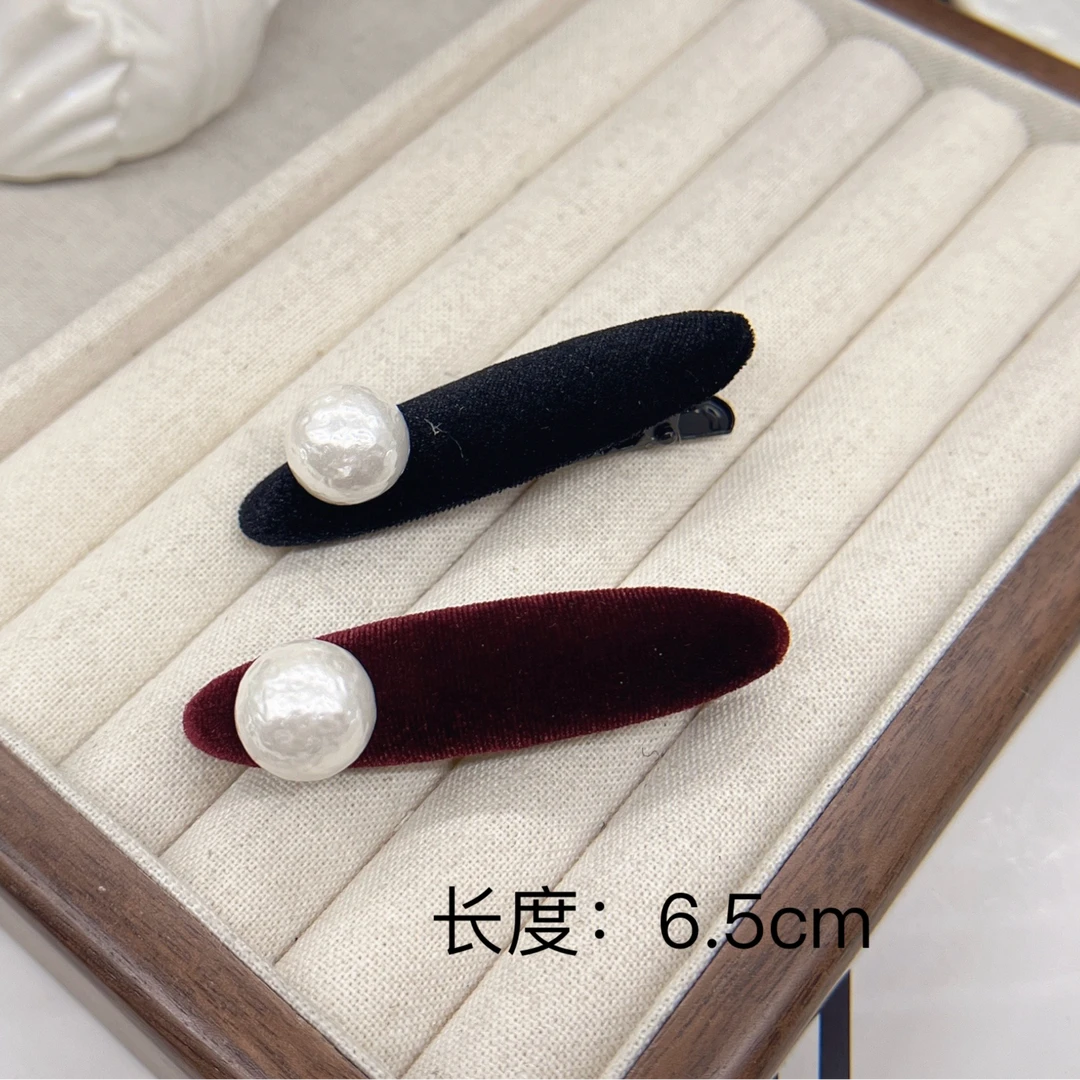 F-573小香风秋冬丝绒碎发夹AB款一对