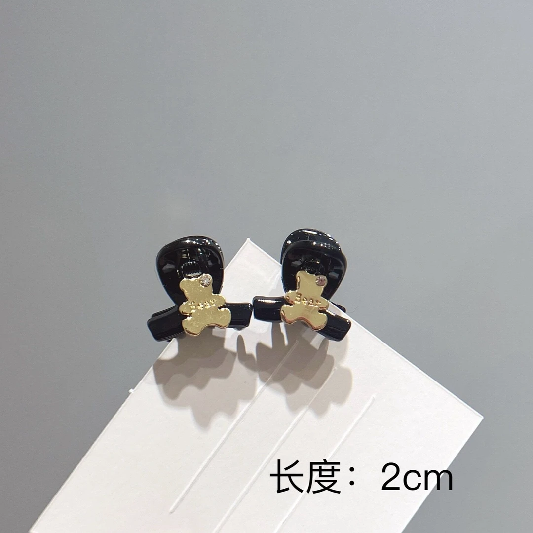 BAOSHATI/宝莎缇F-678简约百搭金色小熊刘海小夹子小对夹