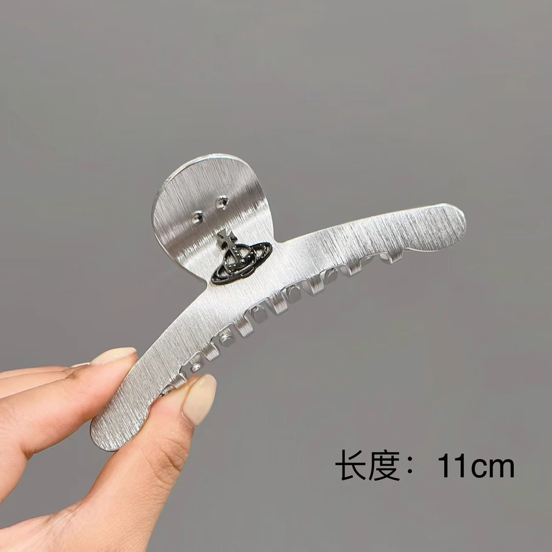 F-862高级感拉丝金属磨砂质感银色抓夹11厘米