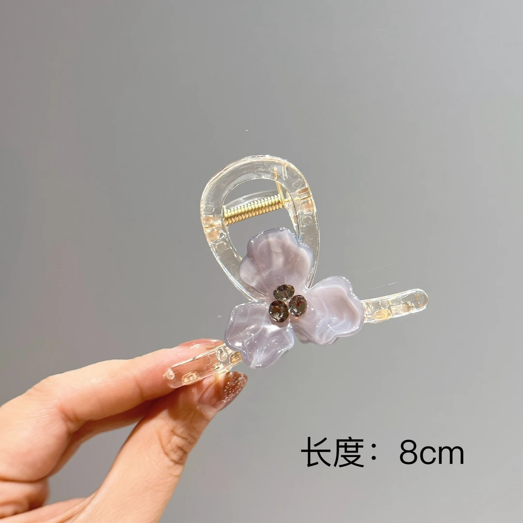 BAOSHATI/宝莎缇F-701清新优雅透明韩版中号抓夹8厘米
