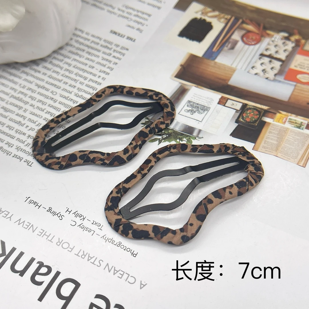 BAOSHATI/宝莎缇F-923韩版豹纹云朵碎发夹掰掰夹