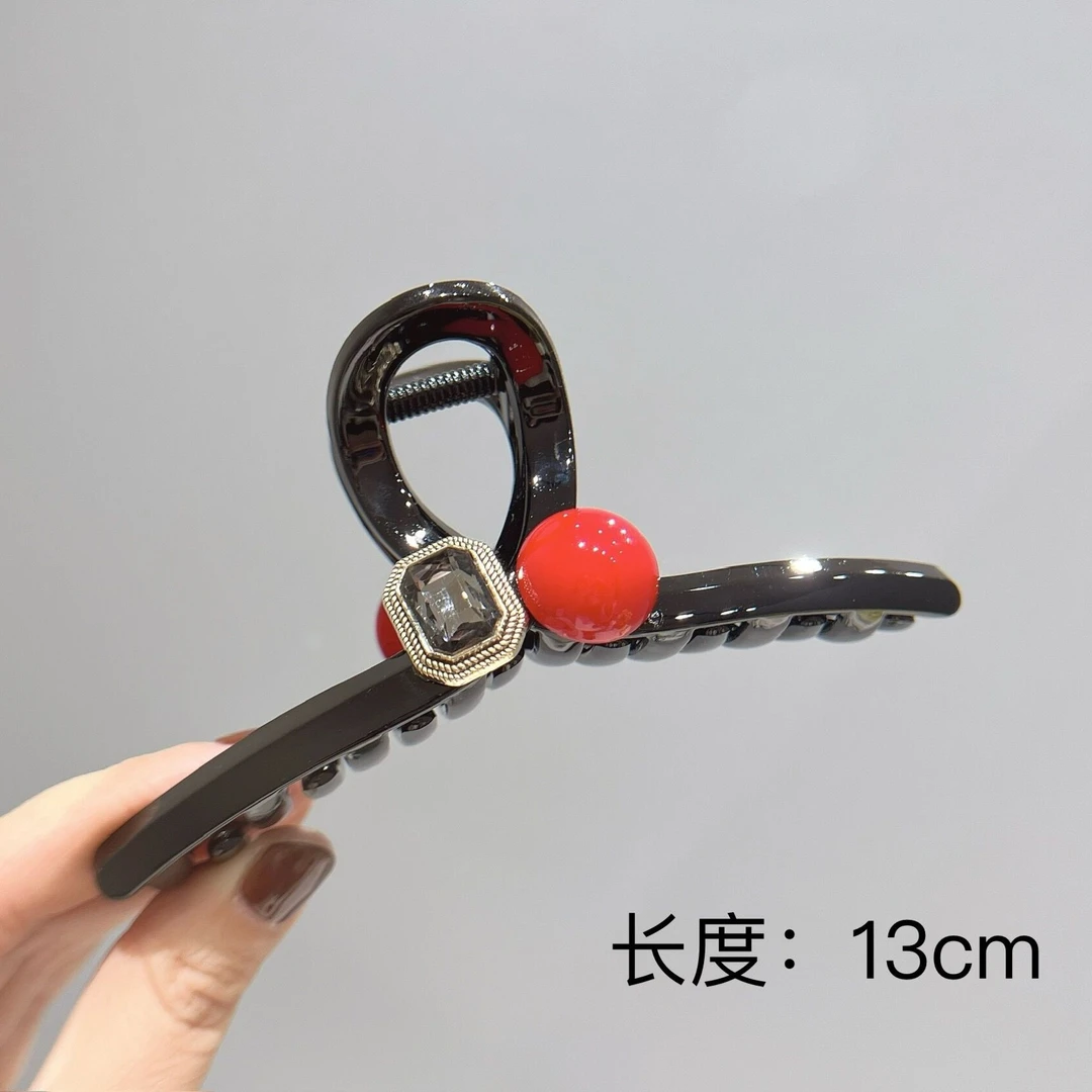BAOSHATI/宝莎缇F-164新年红色珠珠大号抓夹