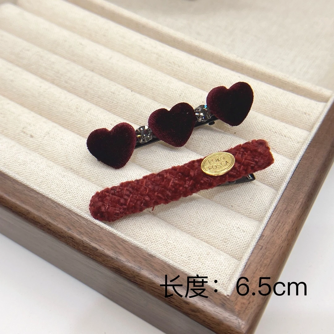 BAOSHATI/宝莎缇F-816新年红色刘海侧边夹AB组合款鸭嘴夹