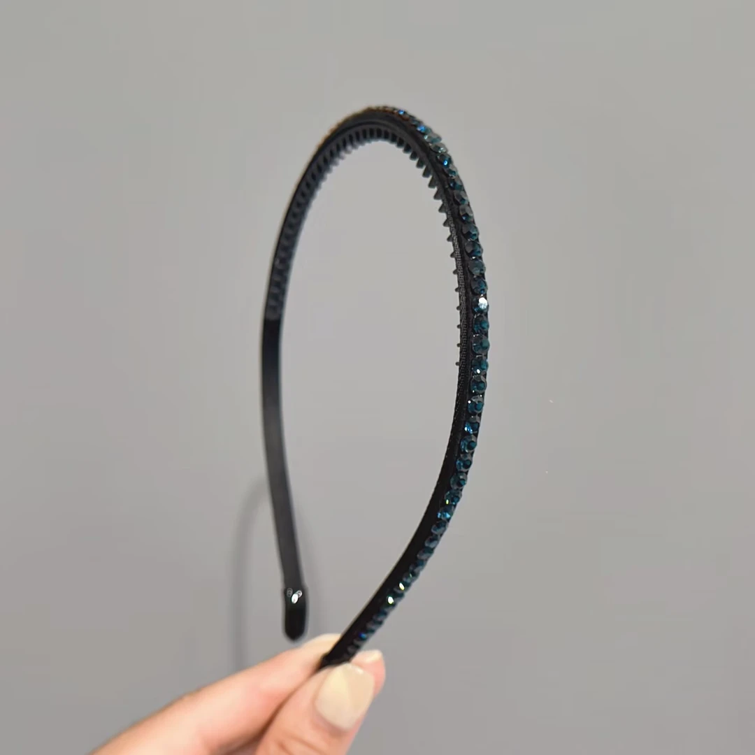 BAOSHATI/宝莎缇F-541韩版精致时尚满钻墨蓝钻细发箍