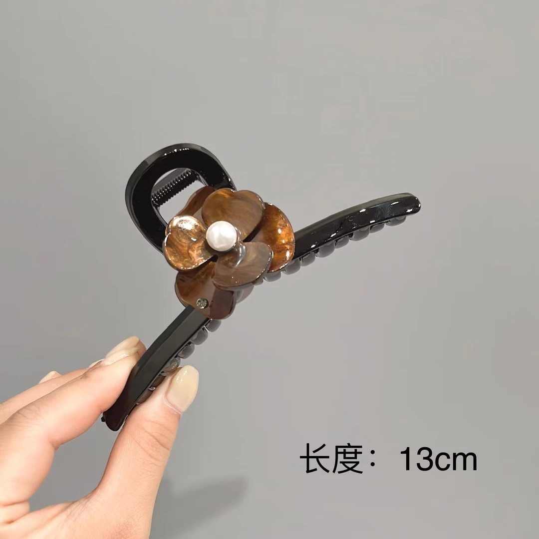 BAOSHATI/宝莎缇F-524韩版气质手绘三叶草珠珠抓夹13厘米