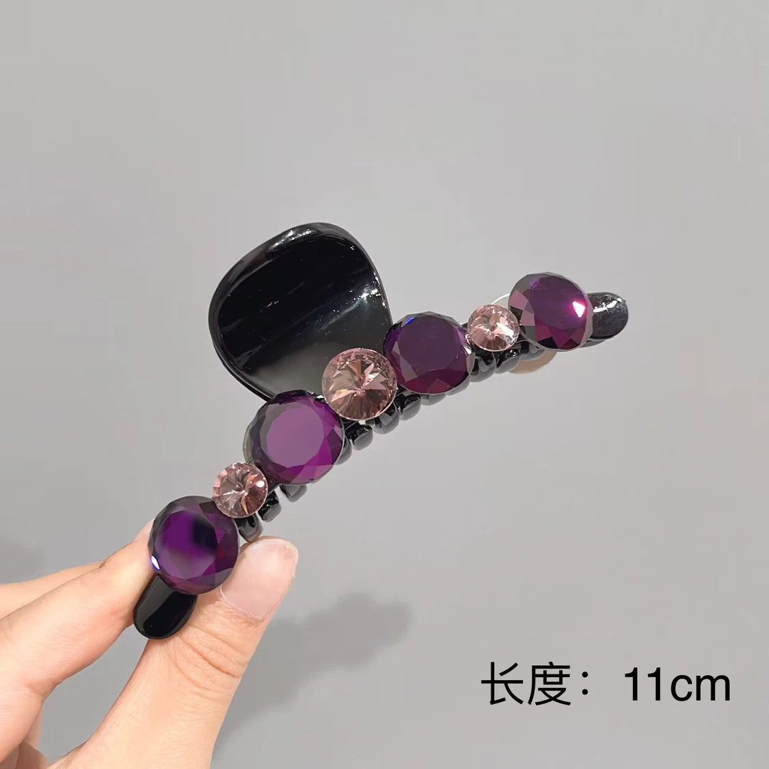 BAOSHATI/宝莎缇F-674高级轻奢闪钻抓夹11厘米(紫)