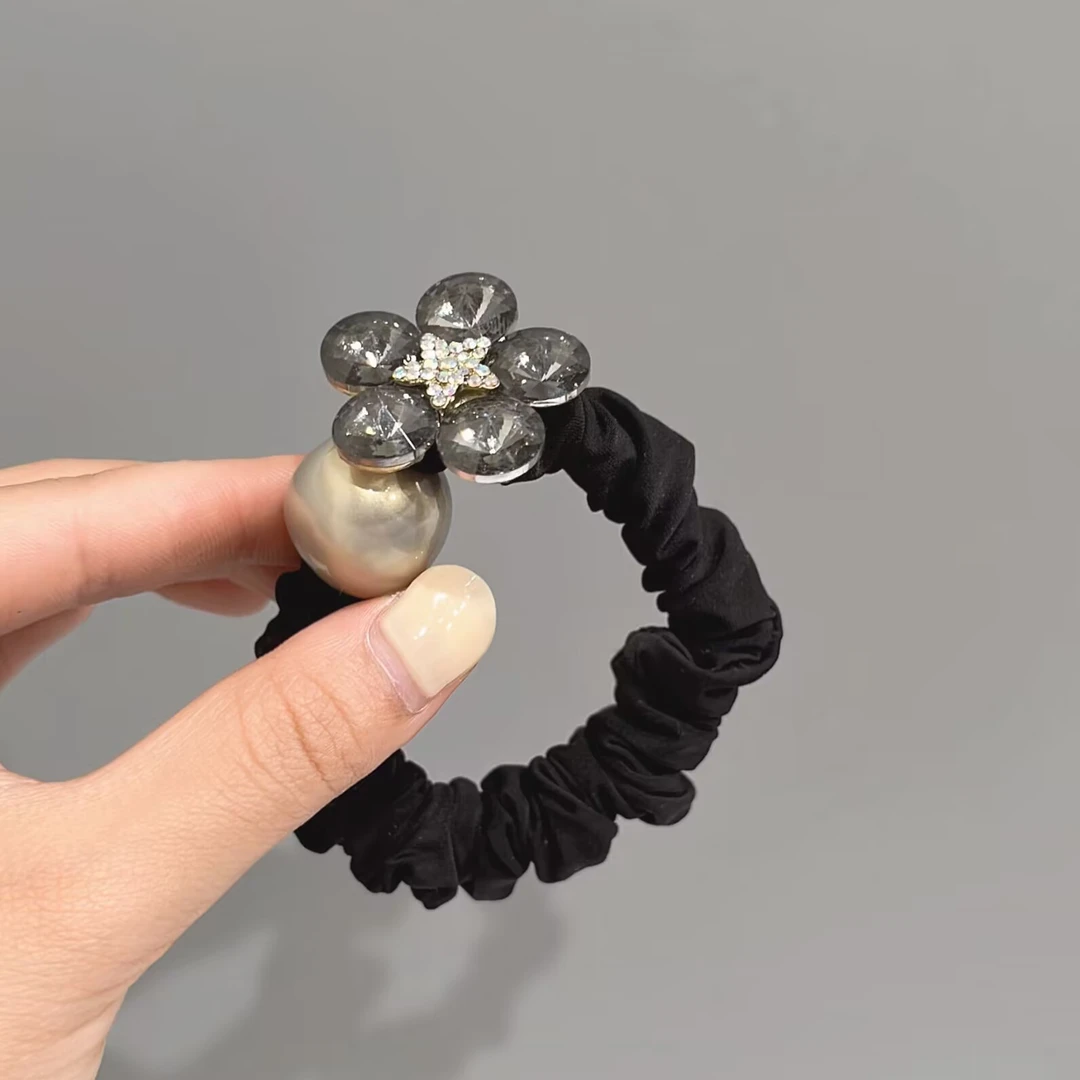 BAOSHATI/宝莎缇F-361韩版重工轻奢晶晶花朵弹力发圈