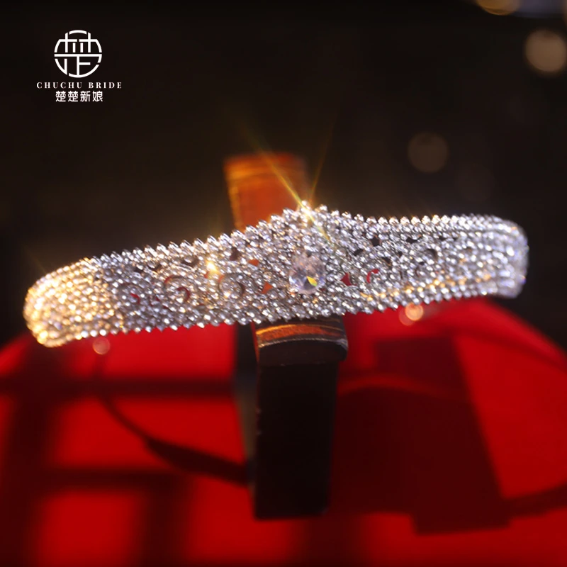 3511新款白纱头饰精致小巧皇冠婚纱礼服配饰银色水钻王冠发饰品