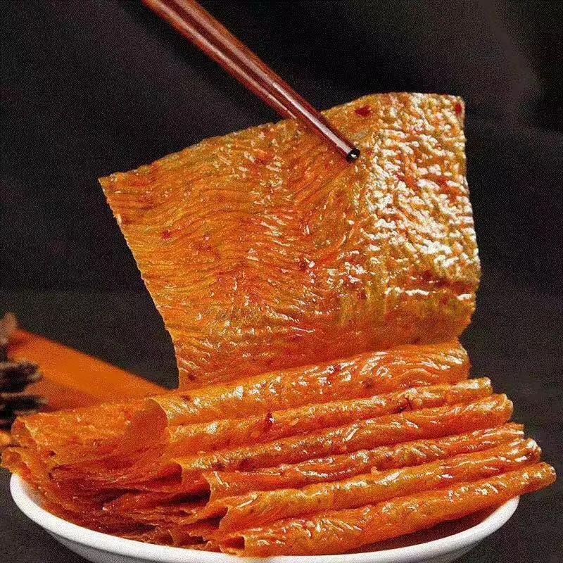 老式大豆皮8090后大辣片辣条儿时零食怀旧网红豆制品