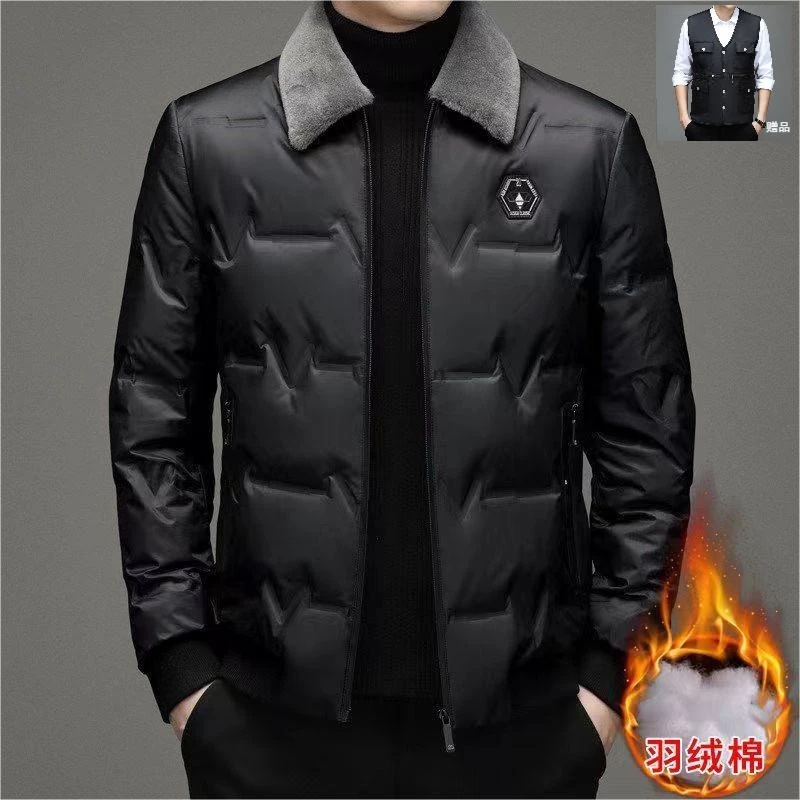 鸭鸭断码反季促销中青年男士棉衣新款加厚外套爸爸时尚短款羽绒羽