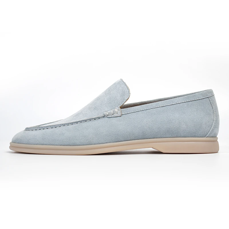 LERTAENSS立题SummerWalk乐福鞋男款牛麂皮鞋子透气一脚蹬豆豆鞋