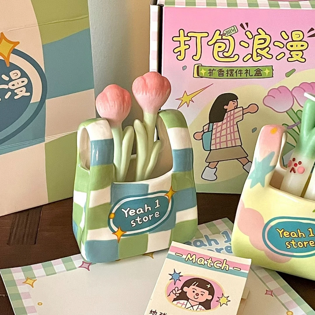 马克图布打包浪漫扩香石摆件礼盒郁金香薰蜡烛女生小众生日礼物