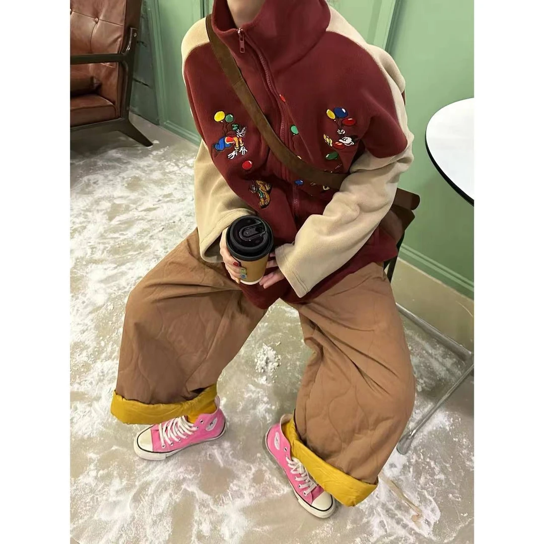 TOMATO-冬季新款直筒松紧腰九分棉裤#787