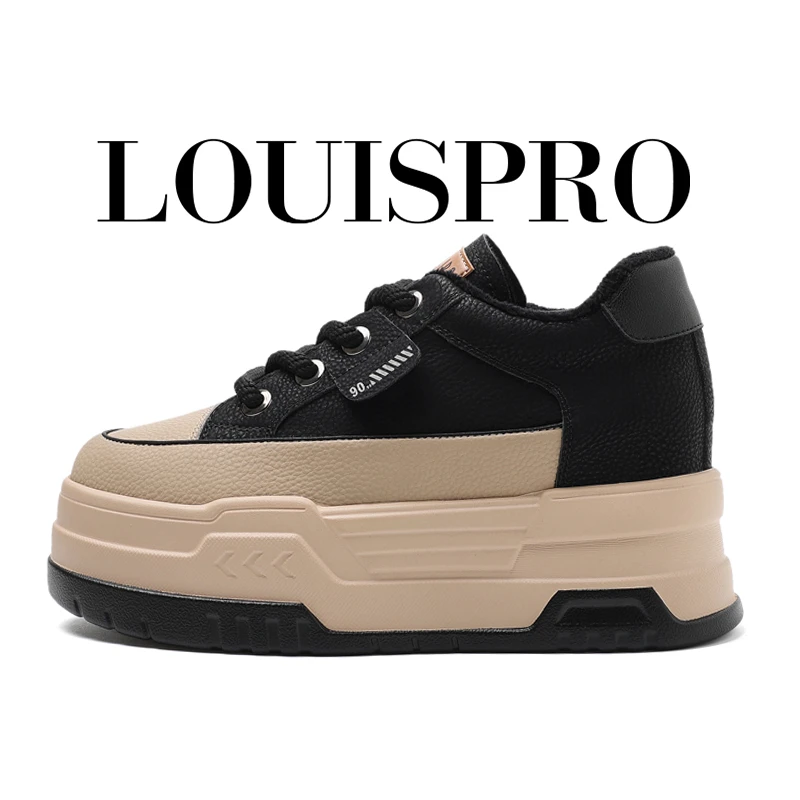 【法国工艺 匠心制造】LOUISPRO时尚内增高厚底加绒百搭系带休闲鞋