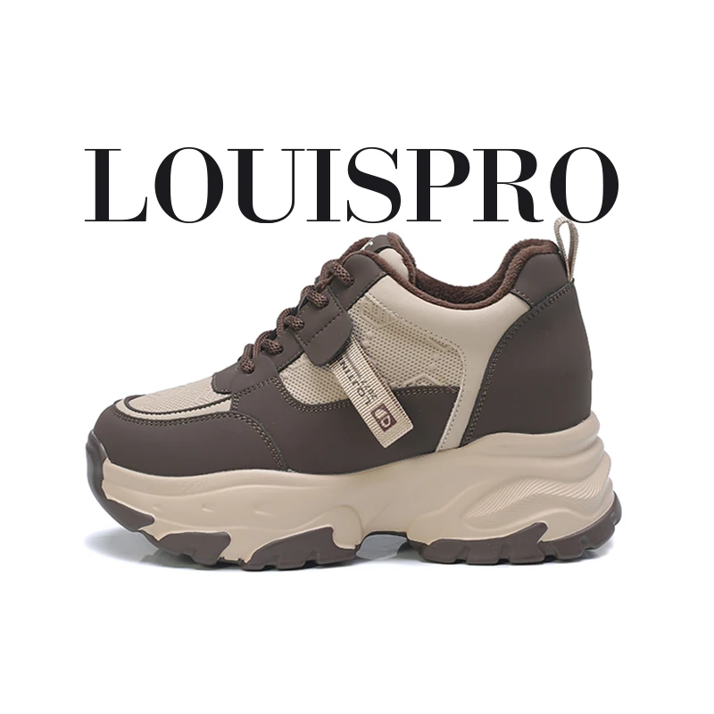 【LOUISPRO意大利名品】冬季轻便休闲鞋加绒松糕鞋系带百搭老爹女鞋