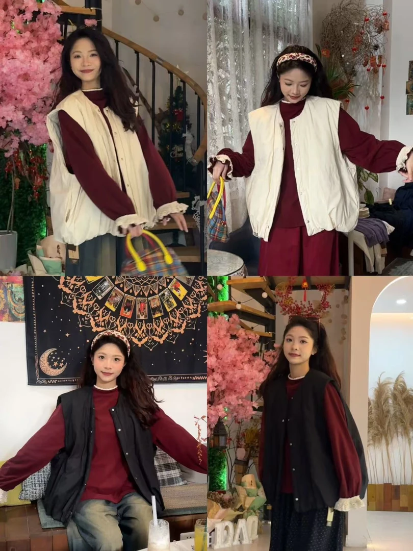 -小马达【南瓜娃娃】2024秋冬季新款夹棉设计百搭叠穿马夹女A145