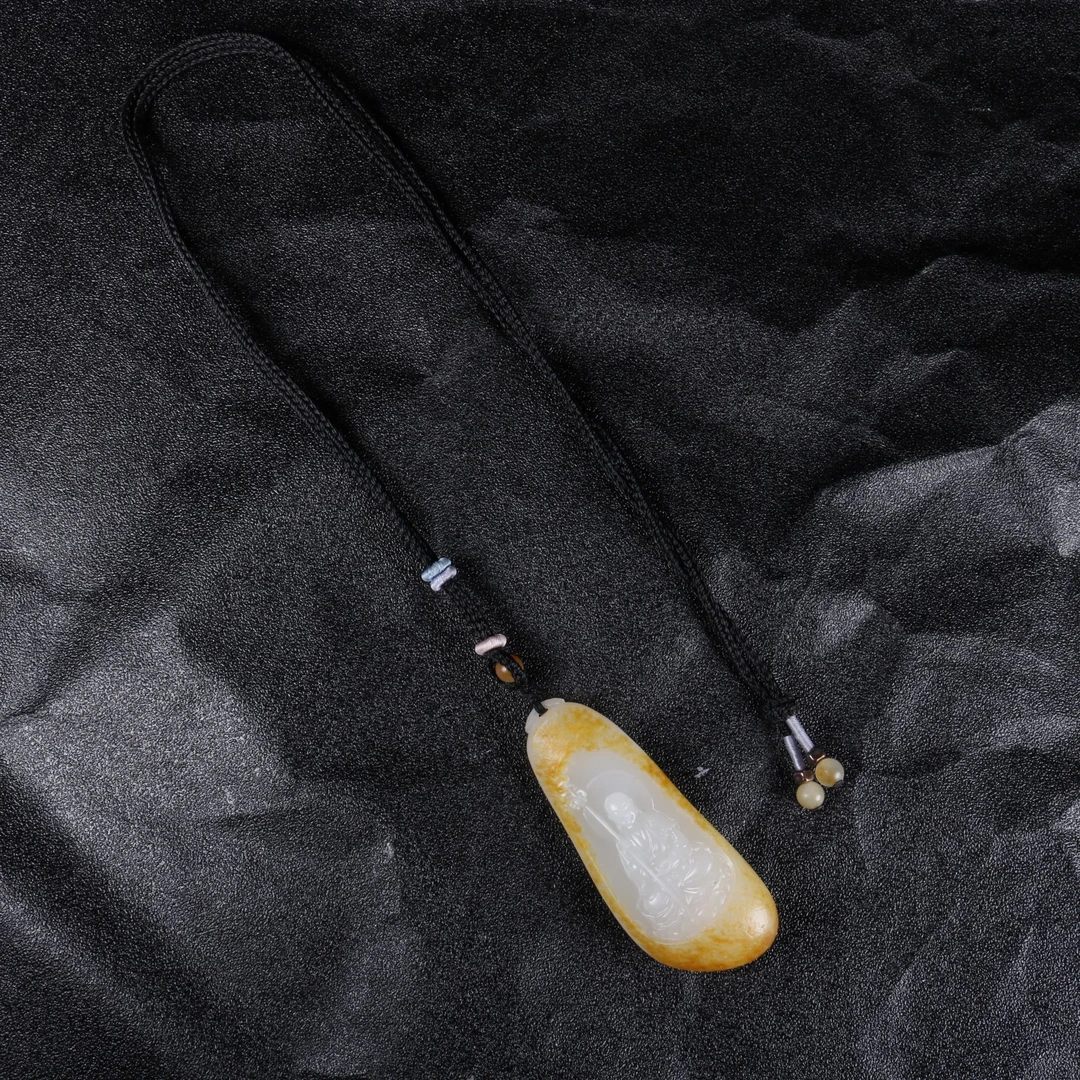 爱玉小伟出品 张焕庆大师作品 地藏王 新疆和田玉籽料手工精雕