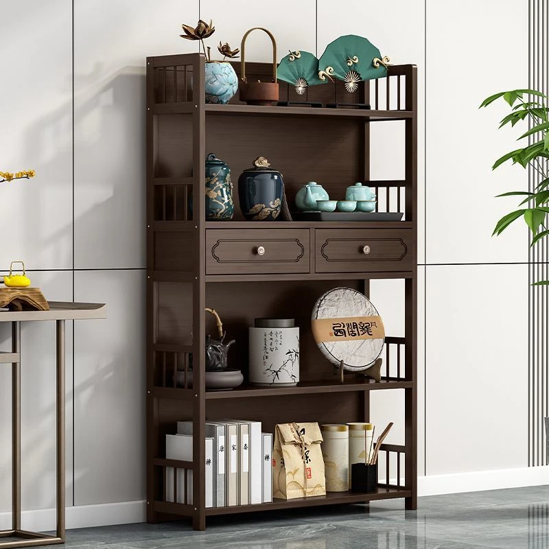 架茶柜置物架博古架茶架中式茶具茶碗收纳架茶室茶边储物架茶叶柜