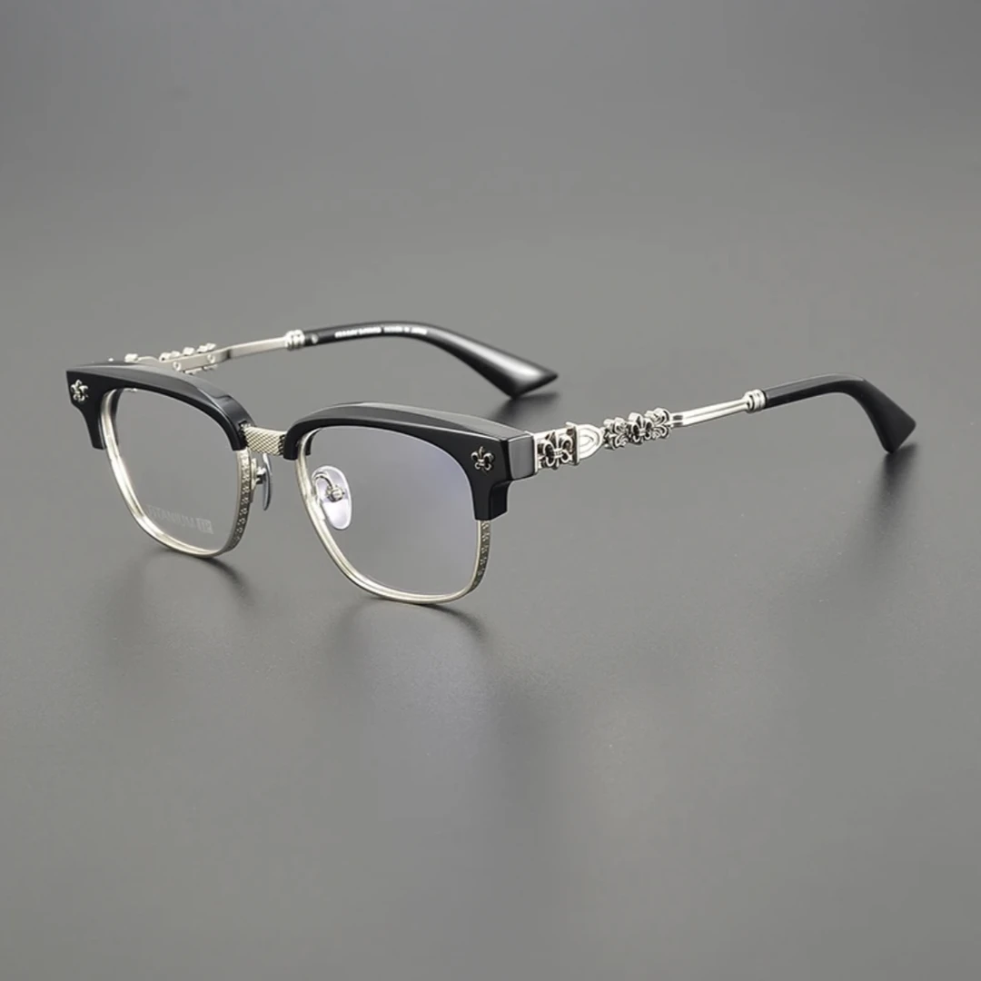 克罗8224纯钛超轻复古潮流平光大框方框防辐射个性痞帅眼镜男士