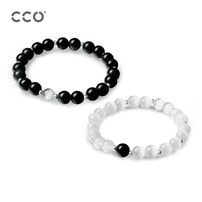 Cirocco 合金仿水晶手链 昼夜之星情侣手串简约串珠单圈手饰礼物