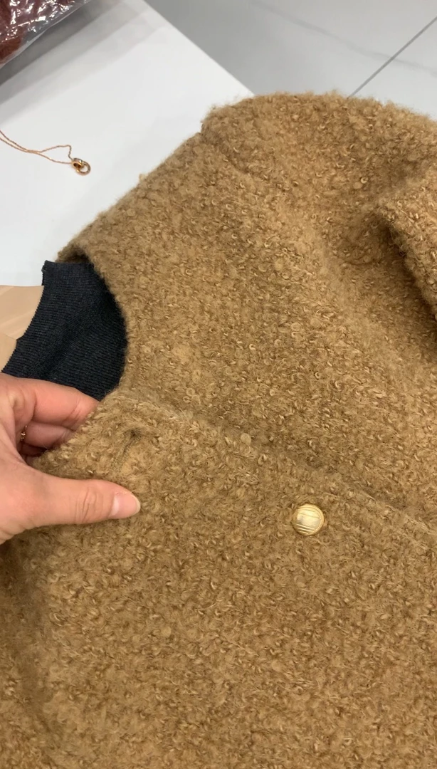 朱朱家 高品质圈圈绒中长款外套0846