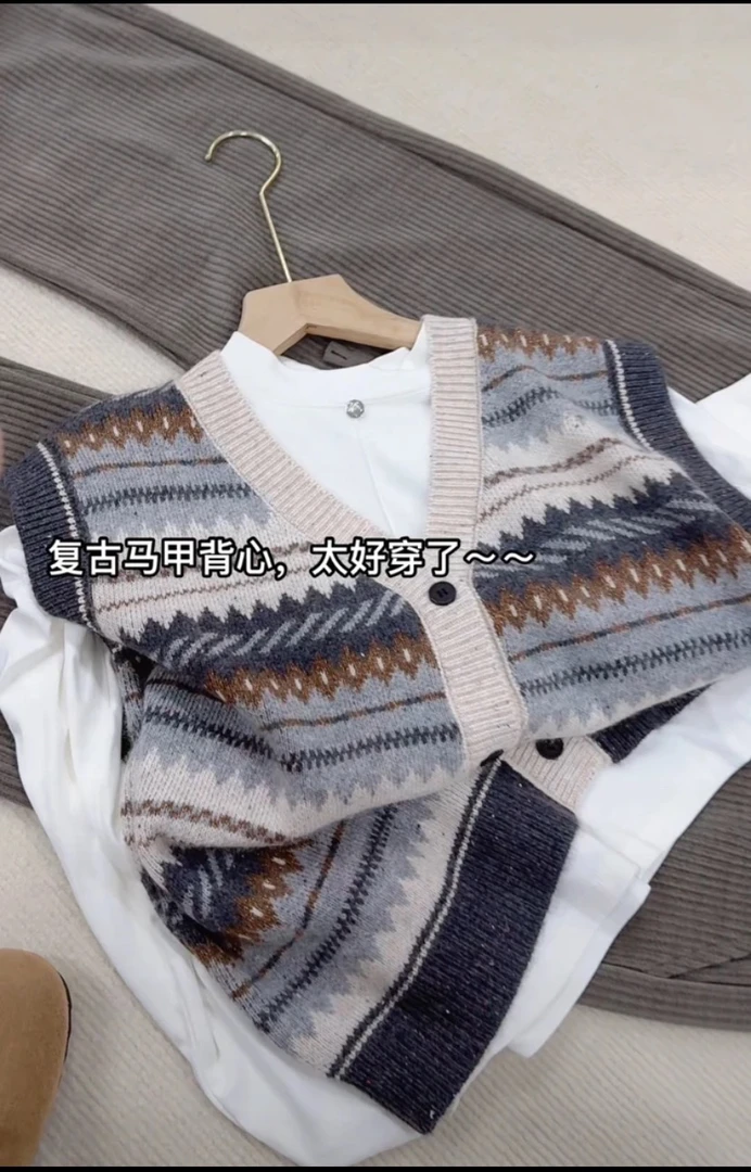 朱朱家复古马甲背心气质显瘦005